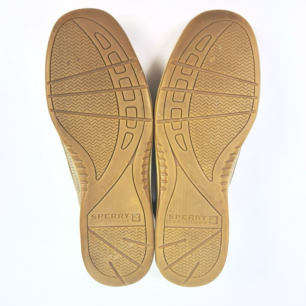 SPERRY TOP-SIDER Women’s 7.5M‎ Angelfish Tan Linen Leather Boat Shoes Coastal - Picture 10 of 12